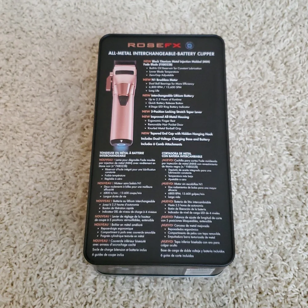 BaBylissPRO RoseFX All-Metal Interchangeable Battety Clipper. - Picture 3 of 5